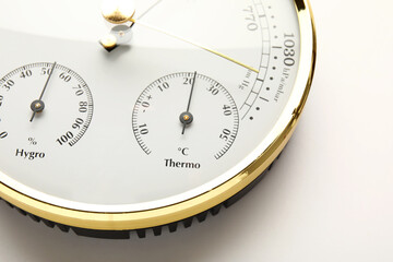 Aneroid barometer isolated on white background