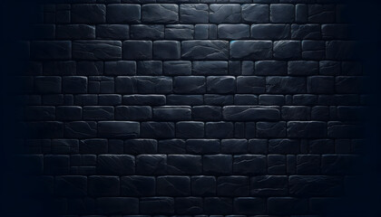 Texture of a black painted brick wall as a background or wallpaper - obrazy, fototapety, plakaty