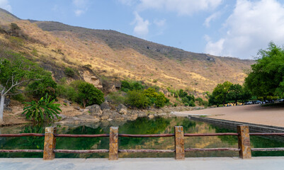 Fototapeta na wymiar Ain RAZAT Spring, a well-known fresh-water spring and picnic spot close to Salalah.