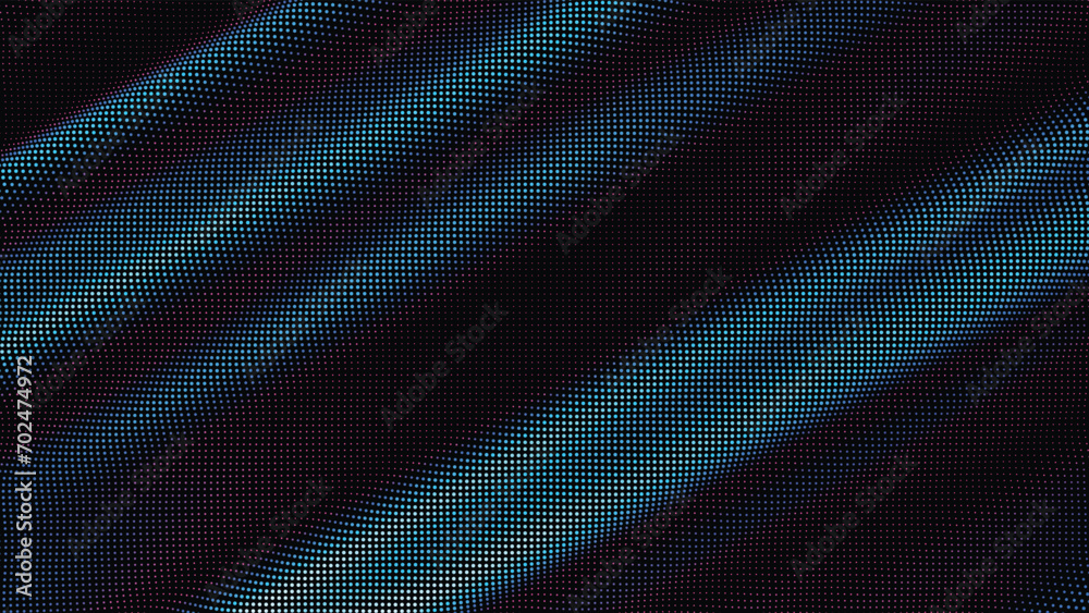 Poster waves of colorful points. digital data splash of point array. futuristic smooth glitch ui element