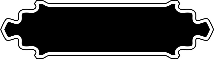 Islamic Label and Name Frame Glyph with outline Black Filled silhouettes Design pictogram symbol visual illustration