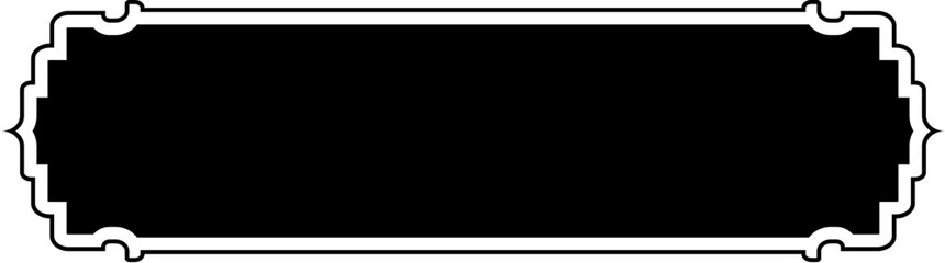 Obraz premium Islamic Label and Name Frame Glyph with outline Black Filled silhouettes Design pictogram symbol visual illustration