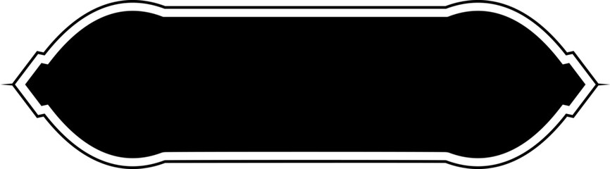 Obraz premium Islamic Label and Name Frame Glyph with outline Black Filled silhouettes Design pictogram symbol visual illustration