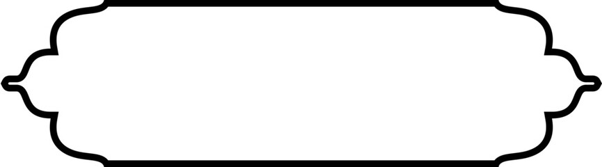 Islamic Label and Name Frame Thin Line Black stroke silhouettes Design pictogram symbol visual illustration