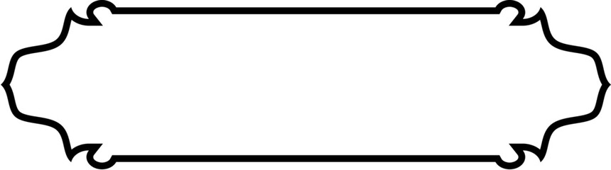 Islamic Label and Name Frame Thin Line Black stroke silhouettes Design pictogram symbol visual illustration