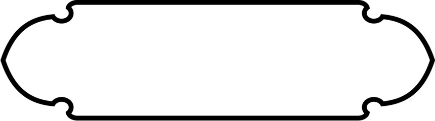 Islamic Label and Name Frame Thin Line Black stroke silhouettes Design pictogram symbol visual illustration