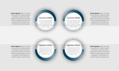 Infographic with circles design with 4 options or steps. Infographics for business concept.