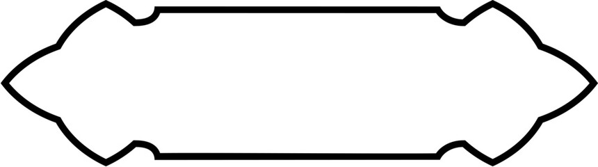 Islamic Label and Name Frame Thin Line Black stroke silhouettes Design pictogram symbol visual illustration