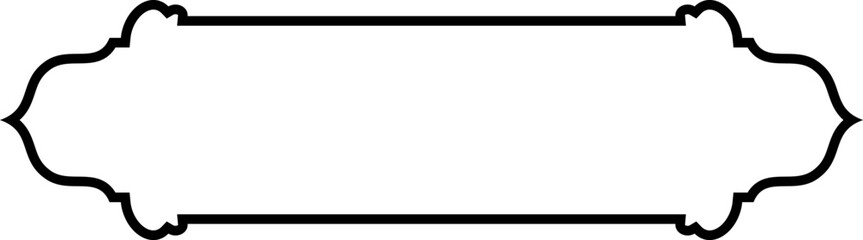 Islamic Label and Name Frame Thin Line Black stroke silhouettes Design pictogram symbol visual illustration