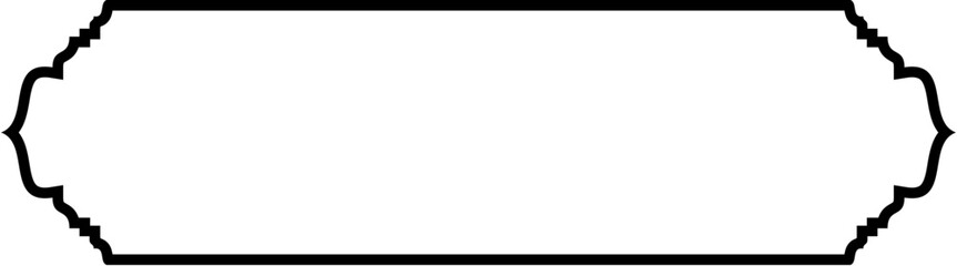 Islamic Label and Name Frame Thin Line Black stroke silhouettes Design pictogram symbol visual illustration