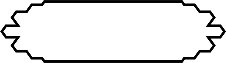 Islamic Label and Name Frame Thin Line Black stroke silhouettes Design pictogram symbol visual illustration