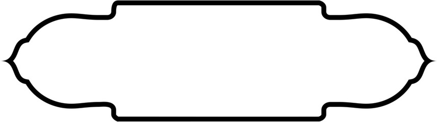 Islamic Label and Name Frame Thin Line Black stroke silhouettes Design pictogram symbol visual illustration