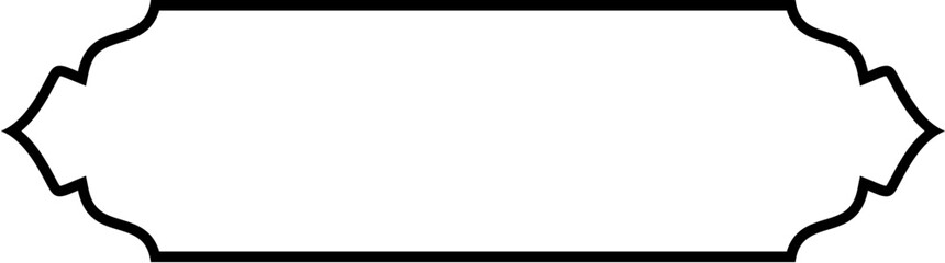 Islamic Label and Name Frame Thin Line Black stroke silhouettes Design pictogram symbol visual illustration