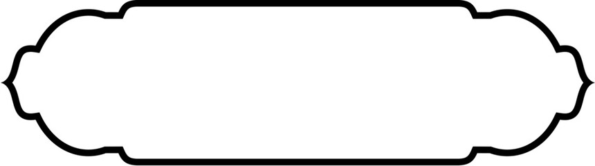 Islamic Label and Name Frame Thin Line Black stroke silhouettes Design pictogram symbol visual illustration