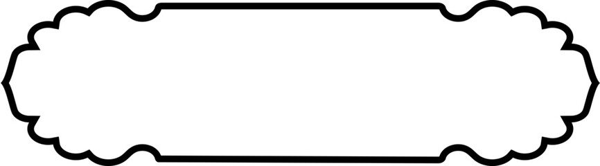 Islamic Label and Name Frame Thin Line Black stroke silhouettes Design pictogram symbol visual illustration