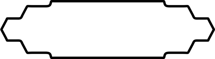 Islamic Label and Name Frame Thin Line Black stroke silhouettes Design pictogram symbol visual illustration