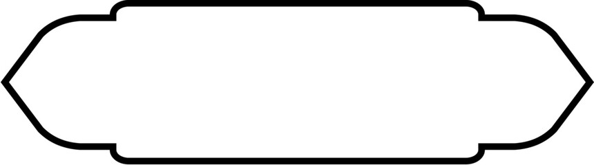 Islamic Label and Name Frame Thin Line Black stroke silhouettes Design pictogram symbol visual illustration