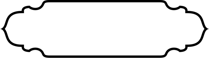 Islamic Label and Name Frame Thin Line Black stroke silhouettes Design pictogram symbol visual illustration