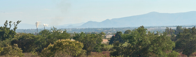 Obraz premium ameca, jalisco, sol, contraluz, paisaje, panoramico