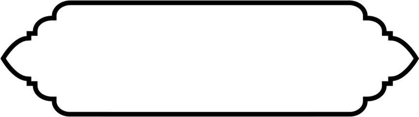 Islamic Label and Name Frame Thin Line Black stroke silhouettes Design pictogram symbol visual illustration