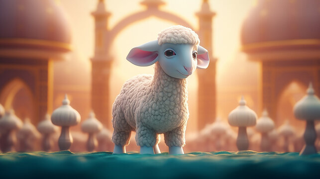 Sheep islamic theme mosque background