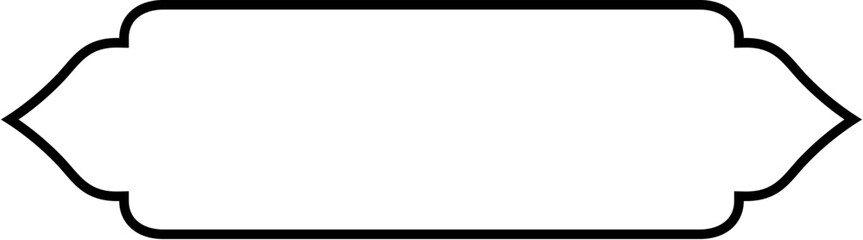 Islamic Label and Name Frame Thin Line Black stroke silhouettes Design pictogram symbol visual illustration