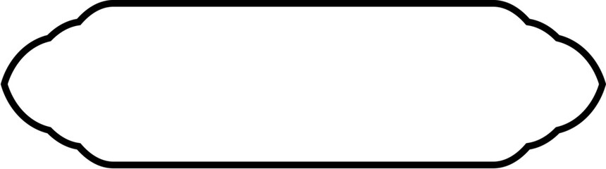 Islamic Label and Name Frame Thin Line Black stroke silhouettes Design pictogram symbol visual illustration