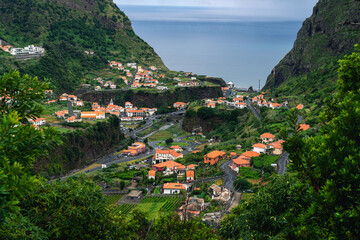 Mountain village Sao Vicente on Madeira island, Portugal