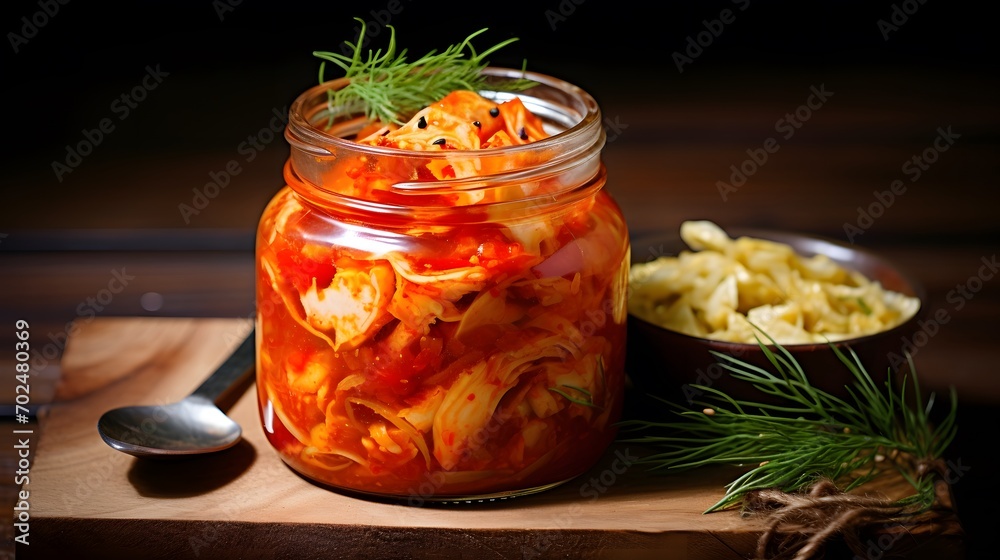 Wall mural Korean cuisine fermented cabbage kimchi