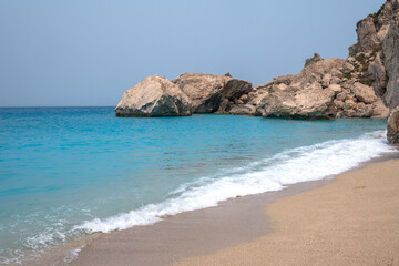 Fototapeta na wymiar Amazing view of Kathisma Beach at Lefkada, Greece