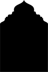 Obraz premium Islamic Arch Design Glyph Black Filled silhouettes Design pictogram symbol visual illustration