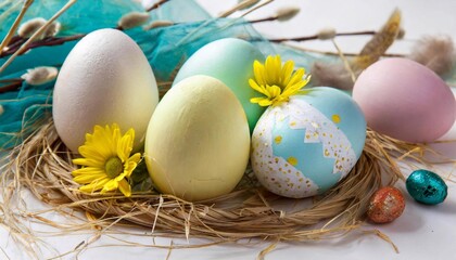 Obraz premium Nature's Bounty: Easter Eggs Inspired by the Beauty of the Outdoors