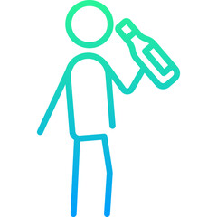 green gradient icon - alcoholism