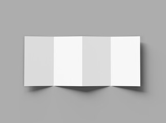 Blank 4-panel accordion fold brochure render to present your design