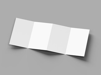 Blank 4-panel accordion fold brochure render to present your design