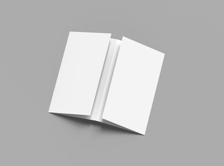 Blank 4-panel accordion fold brochure render to present your design