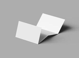 Blank 4-panel accordion fold brochure render to present your design