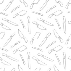 Knife outline doodle seamless pattern background vector illustration