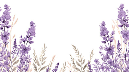 lavender flowers border - obrazy, fototapety, plakaty