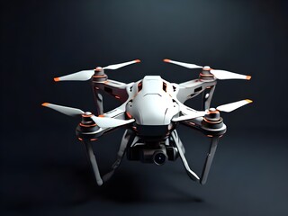 Drone on a dark background, modern technology