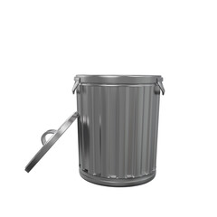 Bote de basura 3d  en fondo transparente 