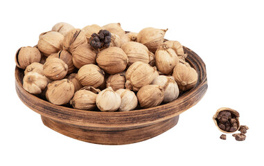 Best cardamom or siam cardamom fruits on transparent background.