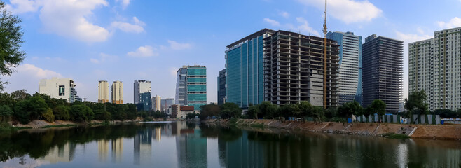 Financial district in Hyderabad city, India