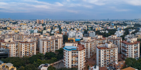 Aerial view of Bengaluru urban area, is one of the fastest-growing cities in the world, According to a report by the Oxford Economics.