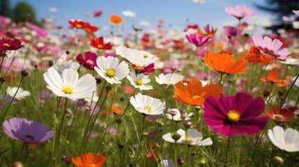 Obraz na płótnie Canvas Spring summer floral background. wild flowers field