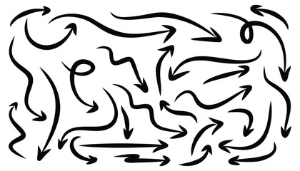 hand drawn arrow, doodle marker illustration vector design illustrator template in trendy style