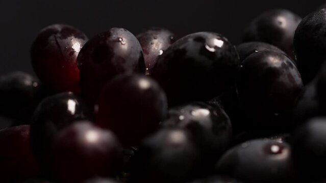 fresh red grapes rotating 4k 30fps video