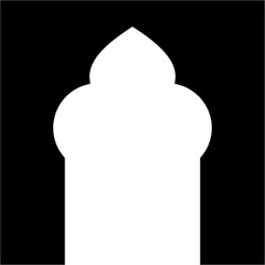 Islamic Arch Design Glyph Inverted Black Filled silhouettes Design pictogram symbol visual illustration