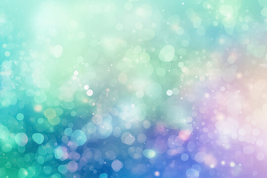 Blur background with bright lights and colorful white, green, violet gradient, abstract festive pattern