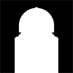 Islamic Arch Design Glyph Inverted Black Filled silhouettes Design pictogram symbol visual illustration